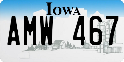 IA license plate AMW467