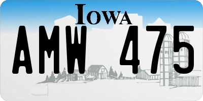 IA license plate AMW475
