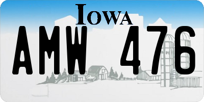 IA license plate AMW476