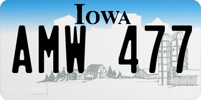 IA license plate AMW477