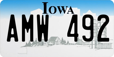 IA license plate AMW492