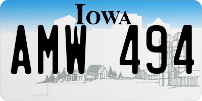 IA license plate AMW494