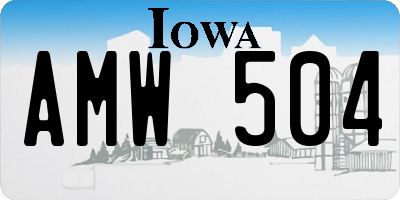 IA license plate AMW504