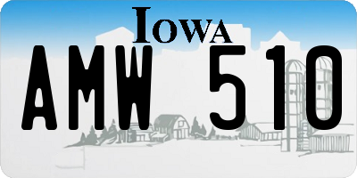 IA license plate AMW510