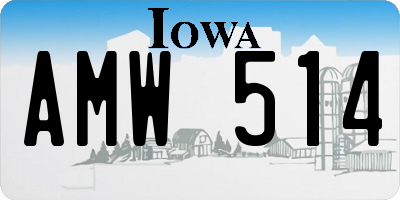 IA license plate AMW514