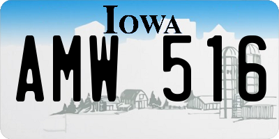 IA license plate AMW516