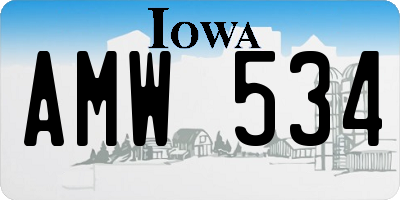 IA license plate AMW534