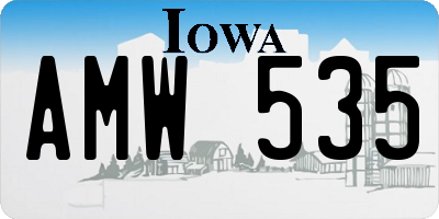 IA license plate AMW535