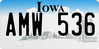 IA license plate AMW536