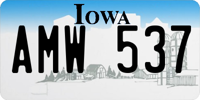 IA license plate AMW537