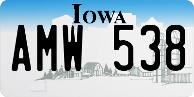 IA license plate AMW538