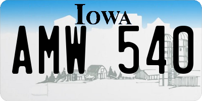 IA license plate AMW540