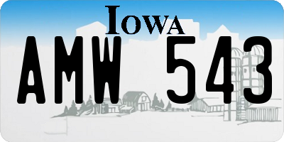 IA license plate AMW543