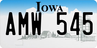 IA license plate AMW545