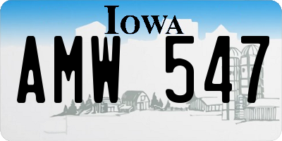 IA license plate AMW547