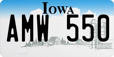 IA license plate AMW550