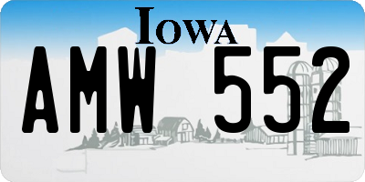 IA license plate AMW552