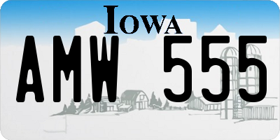 IA license plate AMW555
