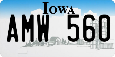 IA license plate AMW560