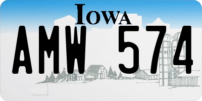 IA license plate AMW574