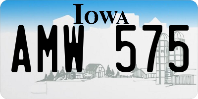 IA license plate AMW575