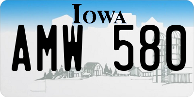 IA license plate AMW580