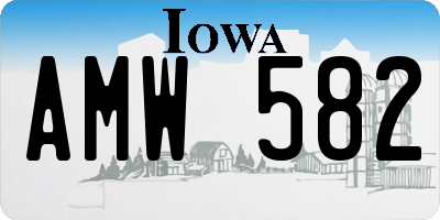IA license plate AMW582