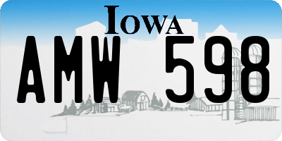 IA license plate AMW598