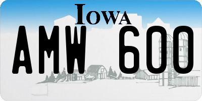 IA license plate AMW600