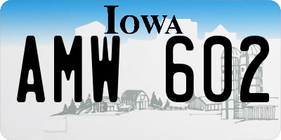 IA license plate AMW602