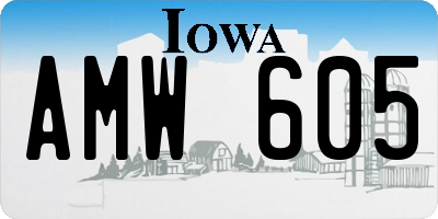 IA license plate AMW605