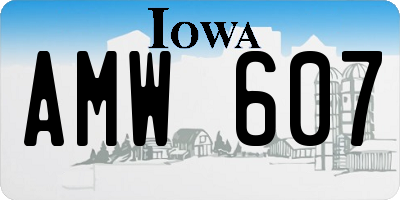 IA license plate AMW607