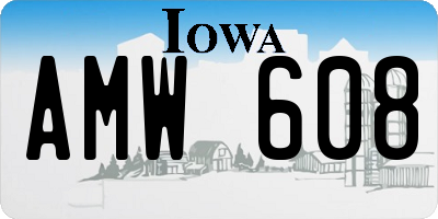 IA license plate AMW608