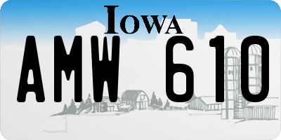 IA license plate AMW610