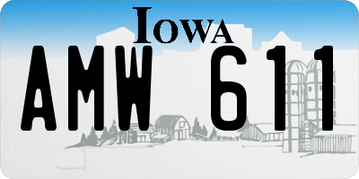IA license plate AMW611