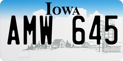 IA license plate AMW645
