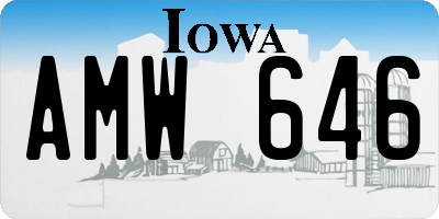 IA license plate AMW646