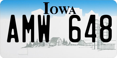 IA license plate AMW648