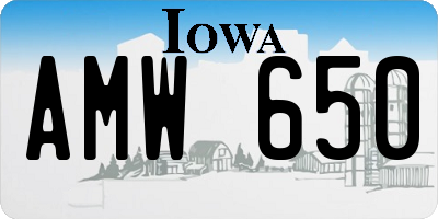 IA license plate AMW650