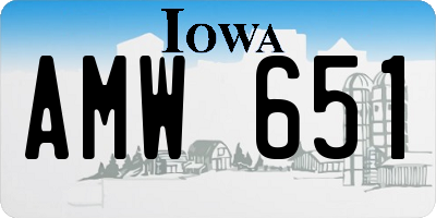 IA license plate AMW651