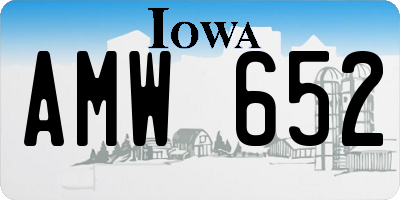 IA license plate AMW652