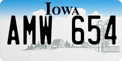 IA license plate AMW654