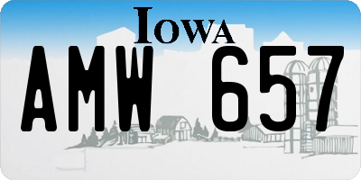 IA license plate AMW657