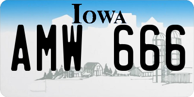 IA license plate AMW666