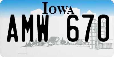 IA license plate AMW670