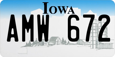 IA license plate AMW672