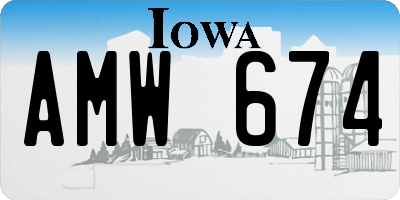 IA license plate AMW674