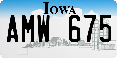 IA license plate AMW675