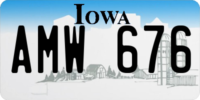 IA license plate AMW676