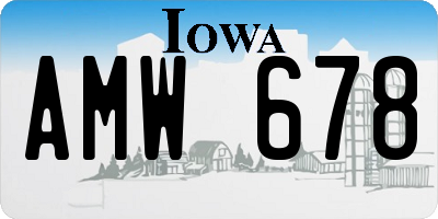 IA license plate AMW678